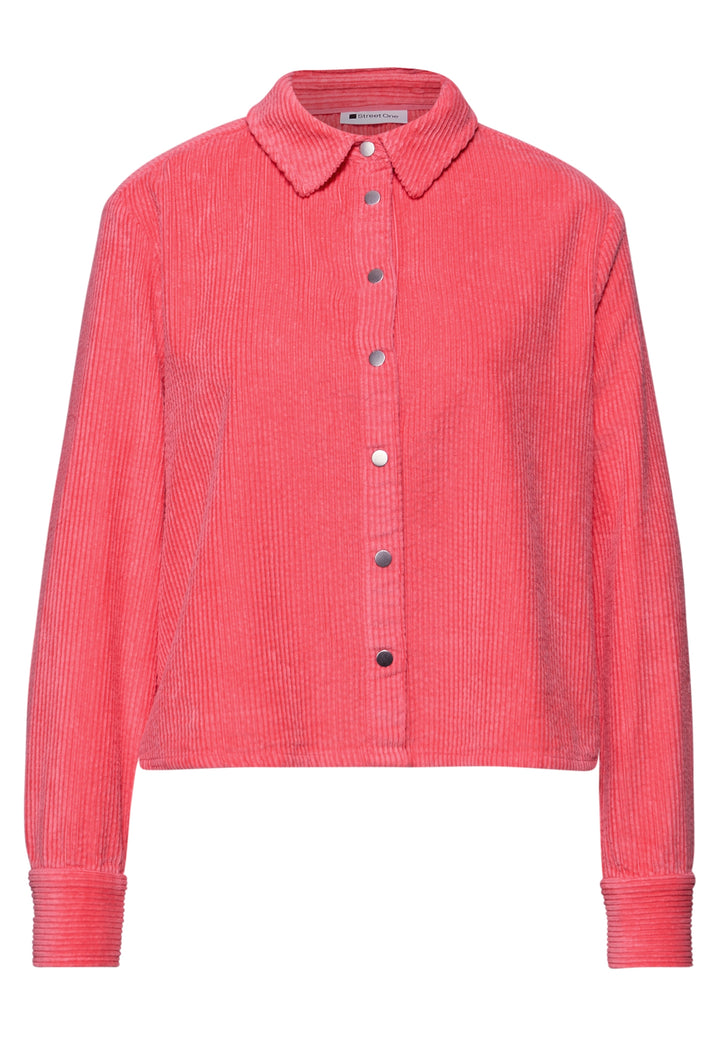 QR Corduroy shirtcollar blouse, striking coral 17261 Bild 1