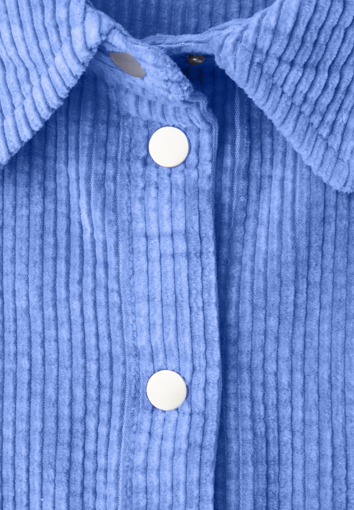 QR Corduroy shirtcollar blouse, bonnet blue 17453 Bild 2