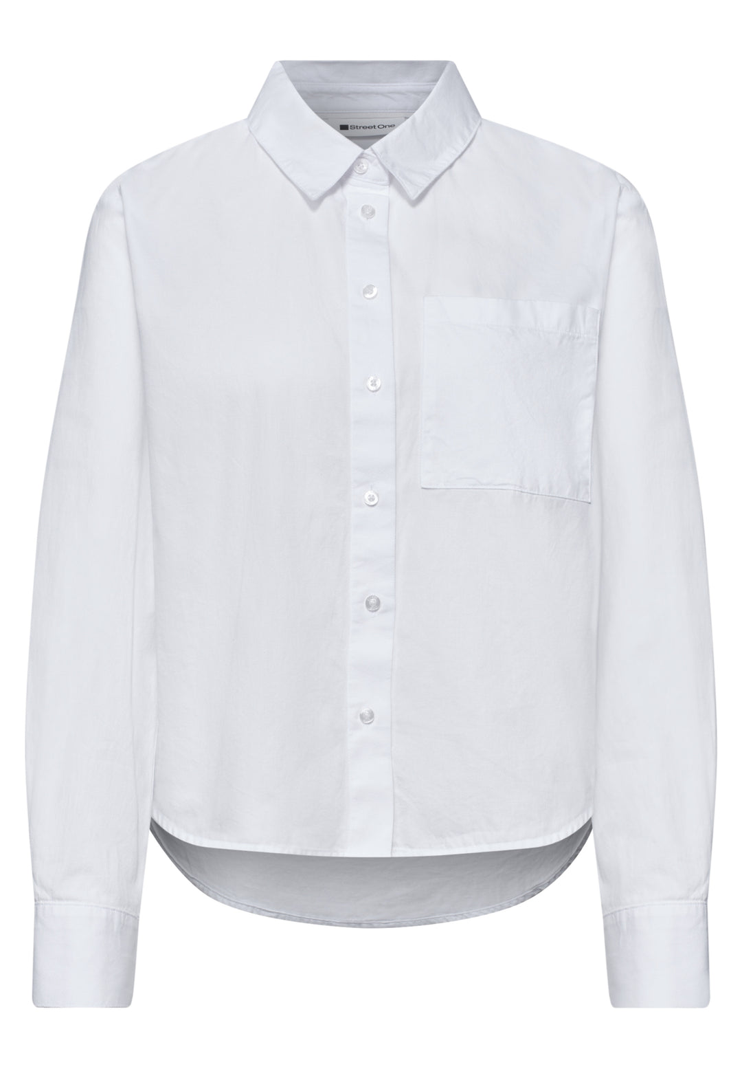 QR Cotton shirtcollar blouse w, White 10000 Bild 1