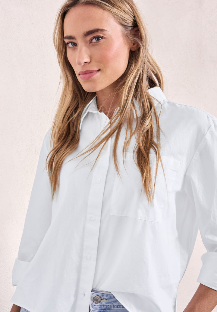 QR Cotton shirtcollar blouse w, White 10000 Bild 3