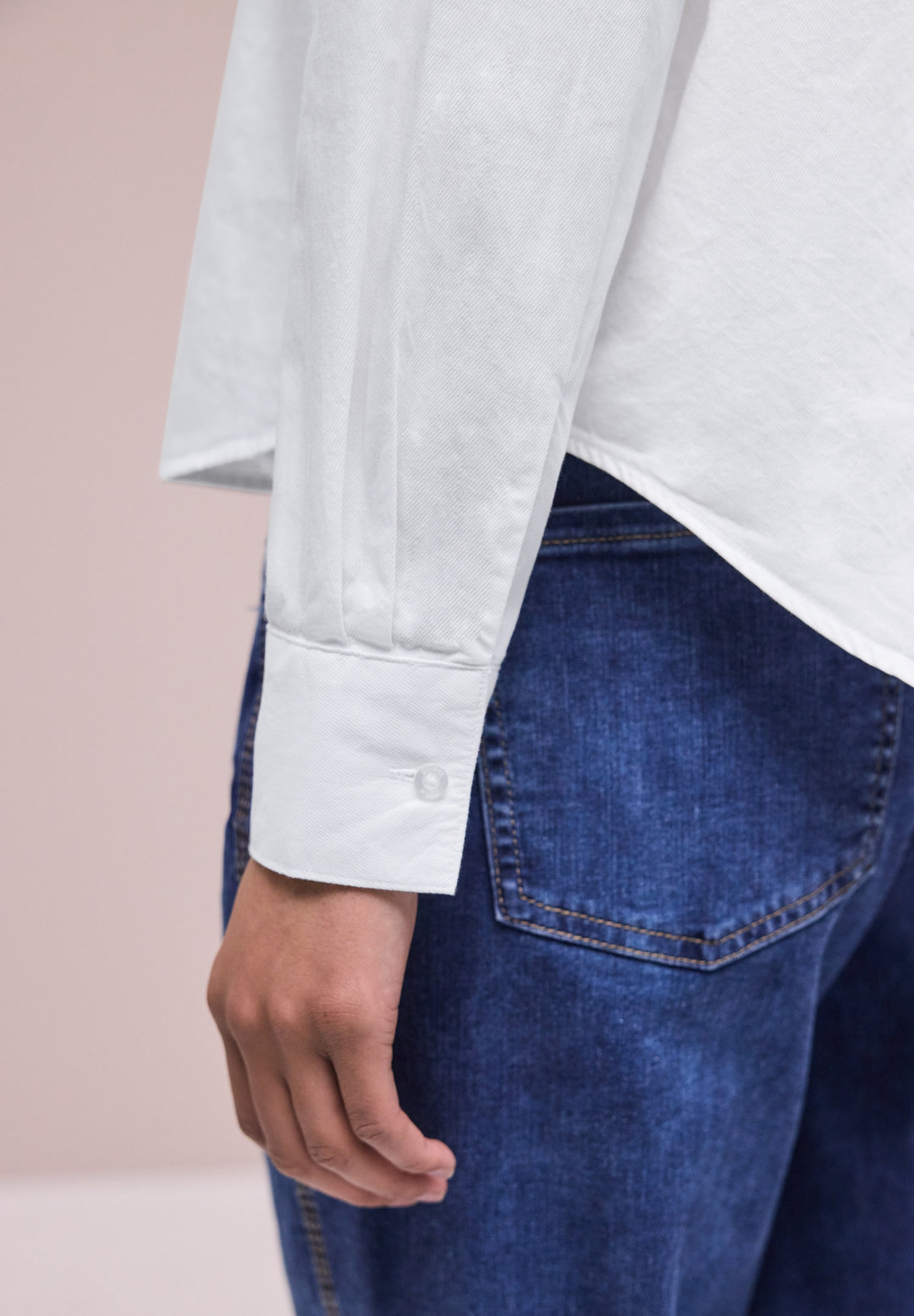 QR Cotton shirtcollar blouse w, White 10000 Bild 6