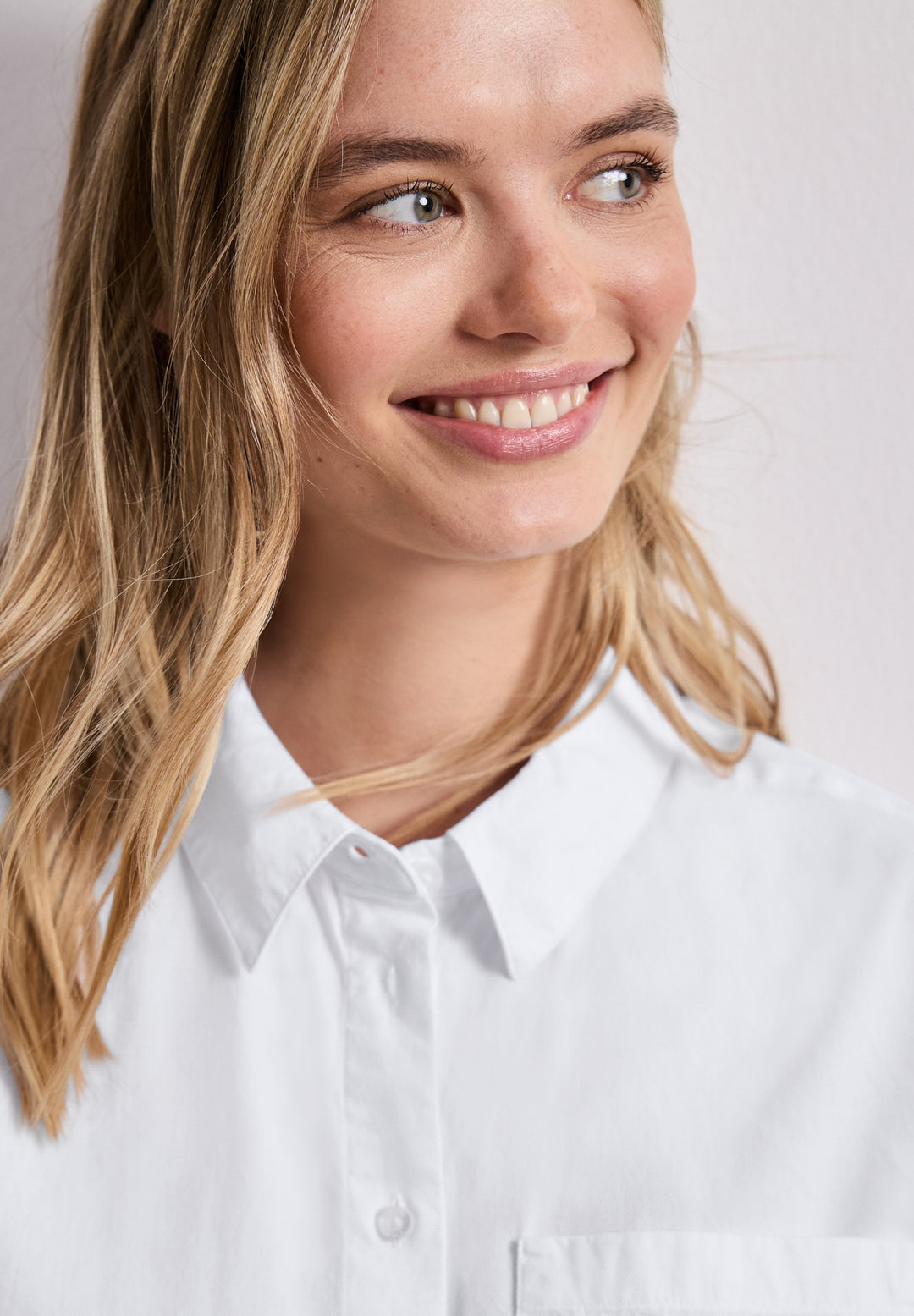 QR Cotton shirtcollar blouse w, White 10000 Bild 7