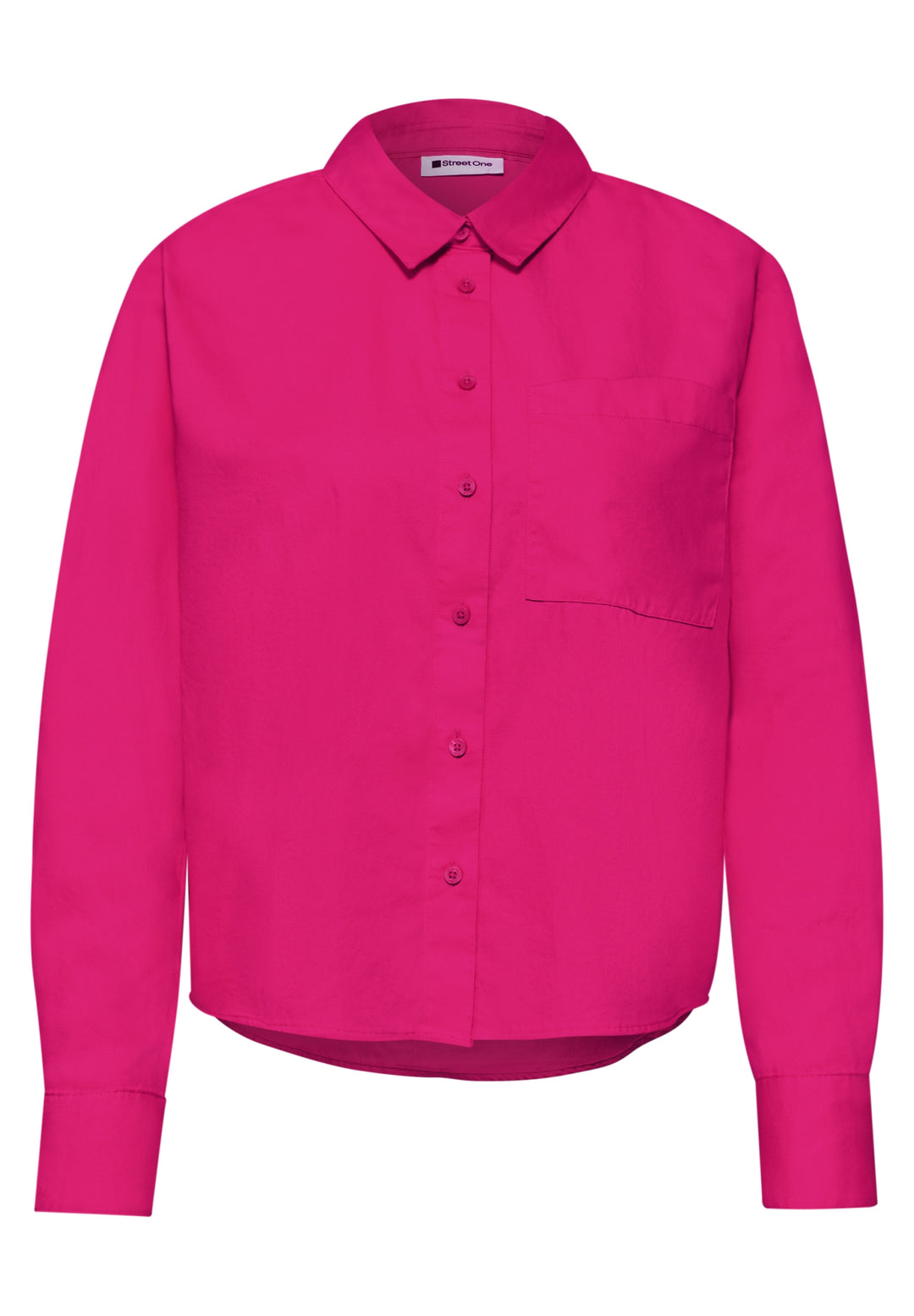 QR Cotton shirtcollar blouse w, magenta dream 17281 Bild 1