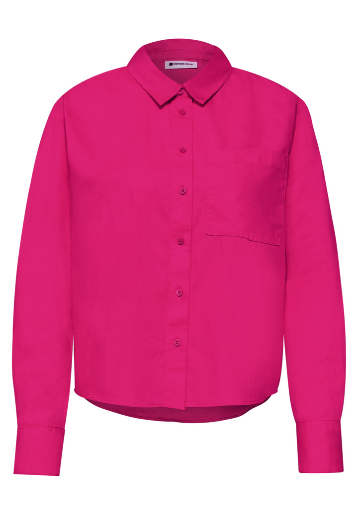 QR Cotton shirtcollar blouse w, magenta dream 17281 Bild 1