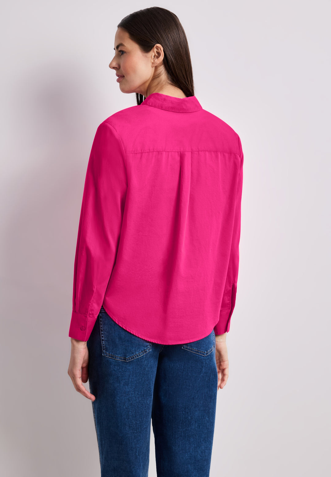 QR Cotton shirtcollar blouse w, magenta dream 17281 Bild 4