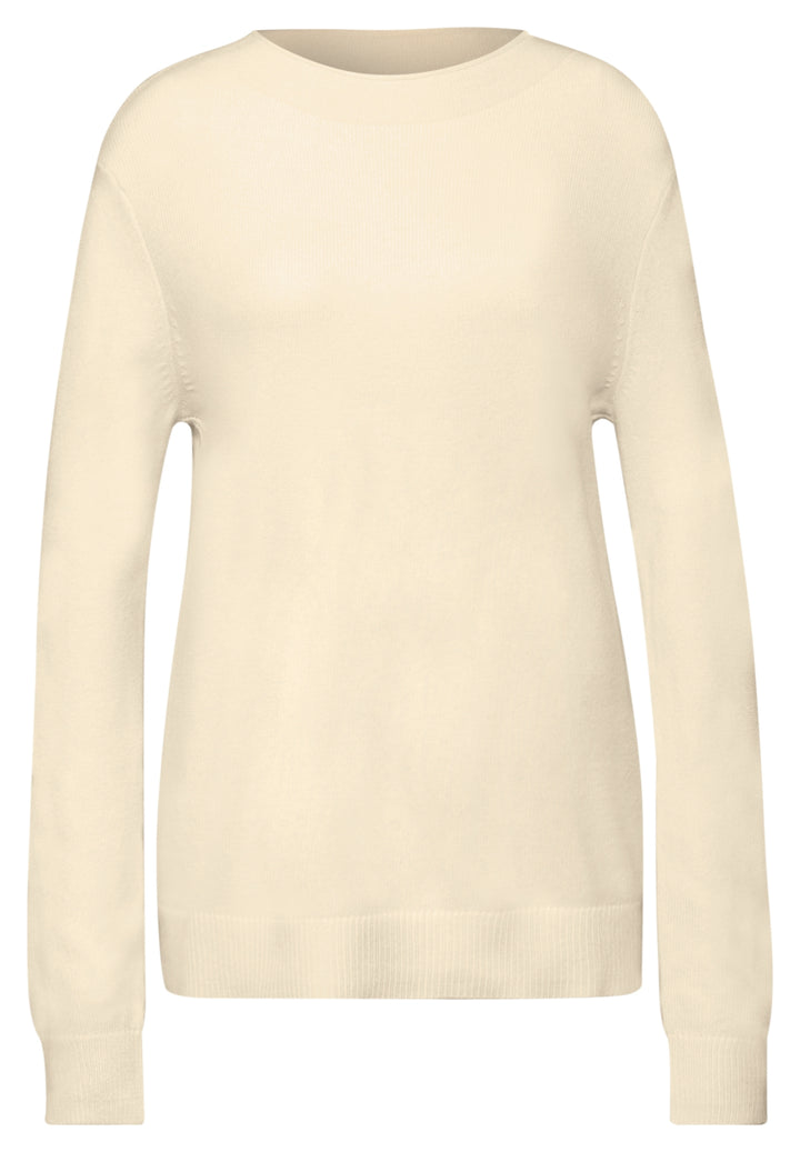 QR_rolled edge collar sweater, soft beige 16351 Bild 1