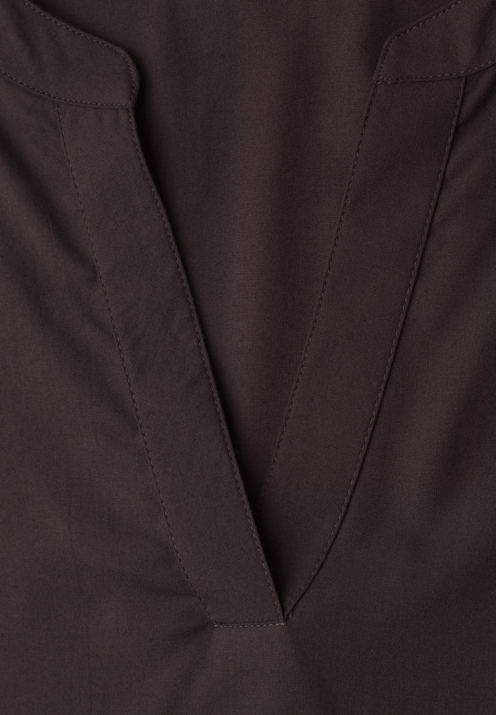 QR Splitneck blouse w turn-up, espresso brown 17276 Bild 2