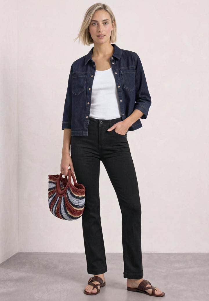 QR Style Blaire Bootcut,hw,bla, Black Rinse wash 18058 Bild 5