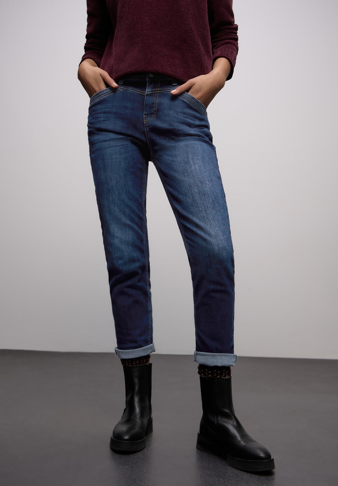 QR Style Boyfriend,mw,dark blu, dark indigo soft washed 17239 Bild 5