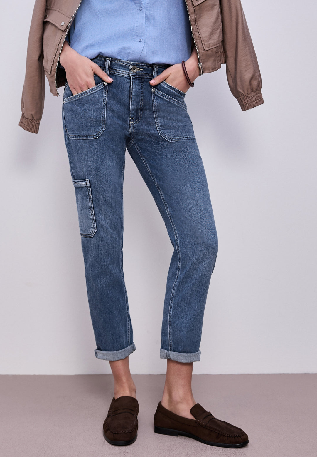 QR Style Charlie Boyfriend Car, Medium Blue Wash 17627 Bild 3