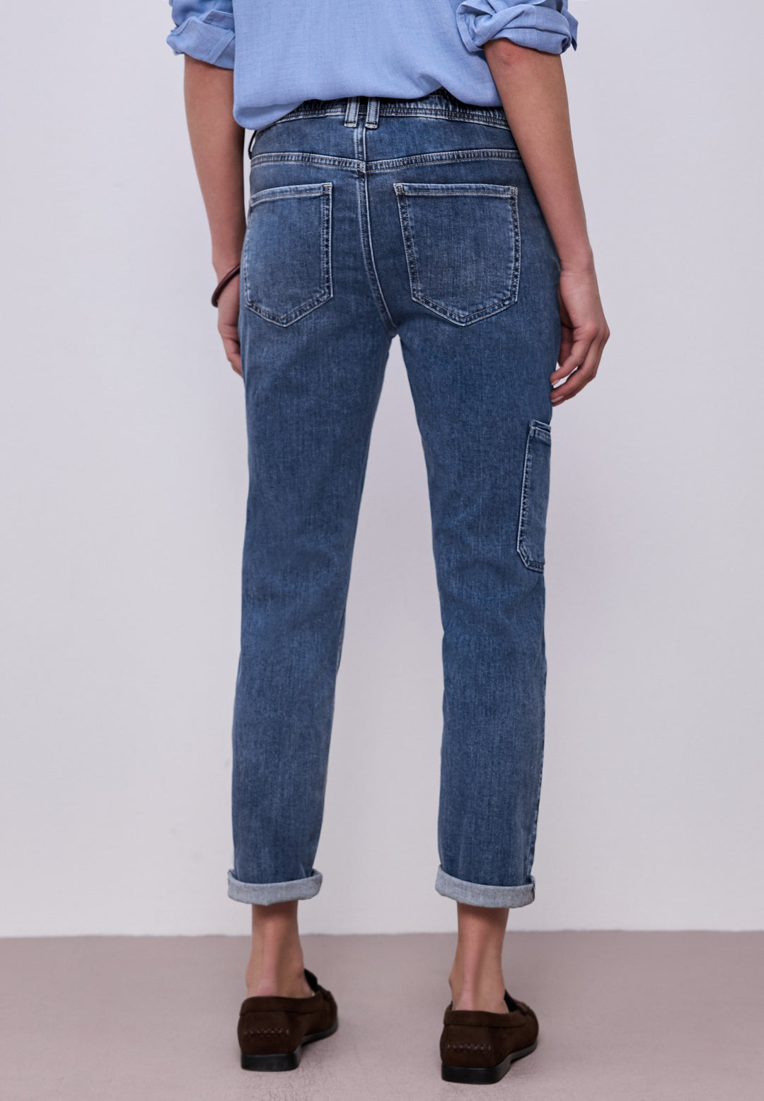 QR Style Charlie Boyfriend Car, Medium Blue Wash 17627 Bild 4