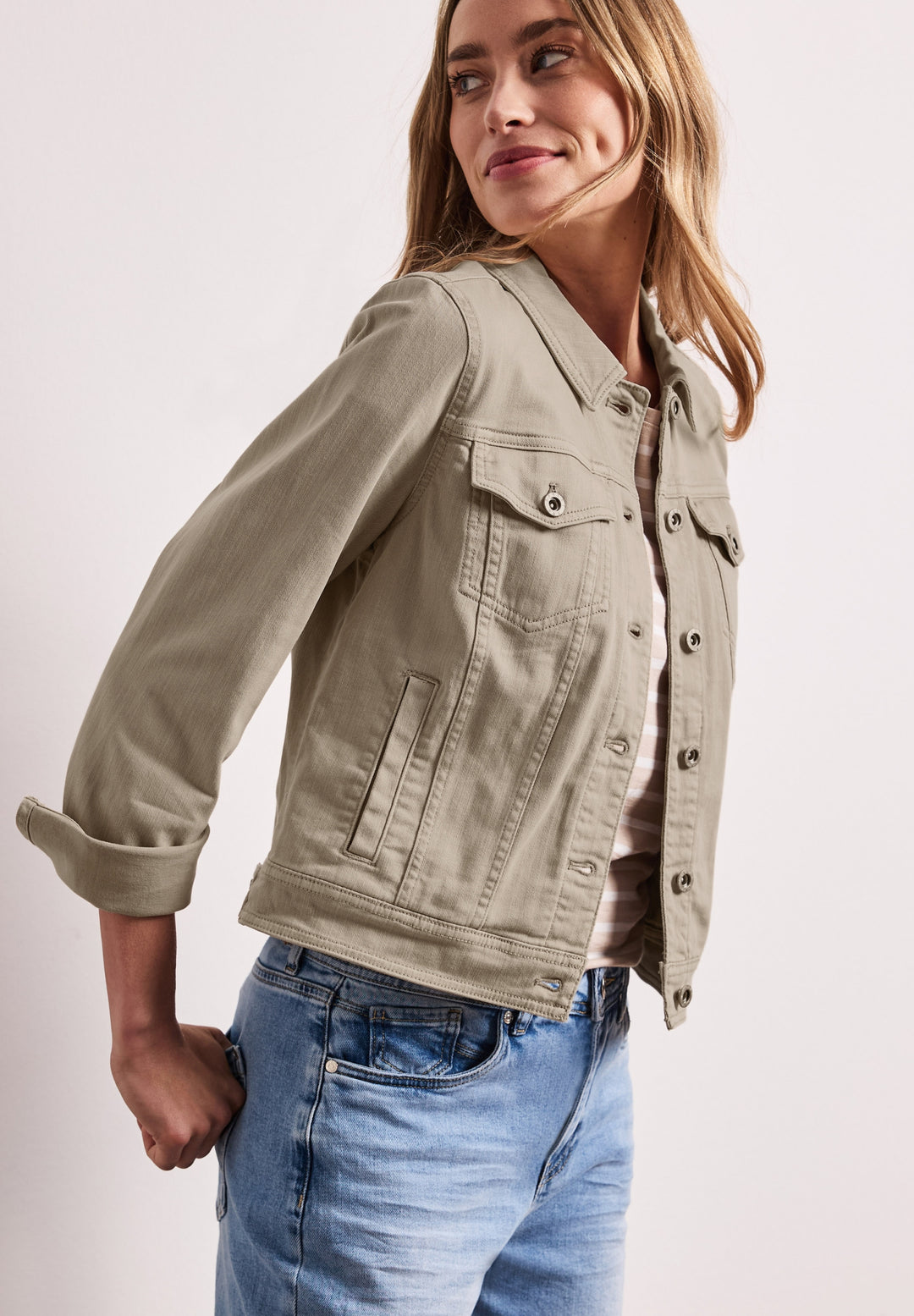 QR Style Jacket,beige washed, Beige Washed 17789 Bild 3