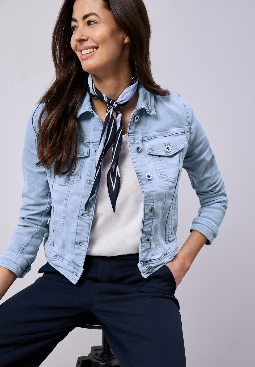 QR Style Jacket,light blue was, Light blue washed 17791 Bild 7
