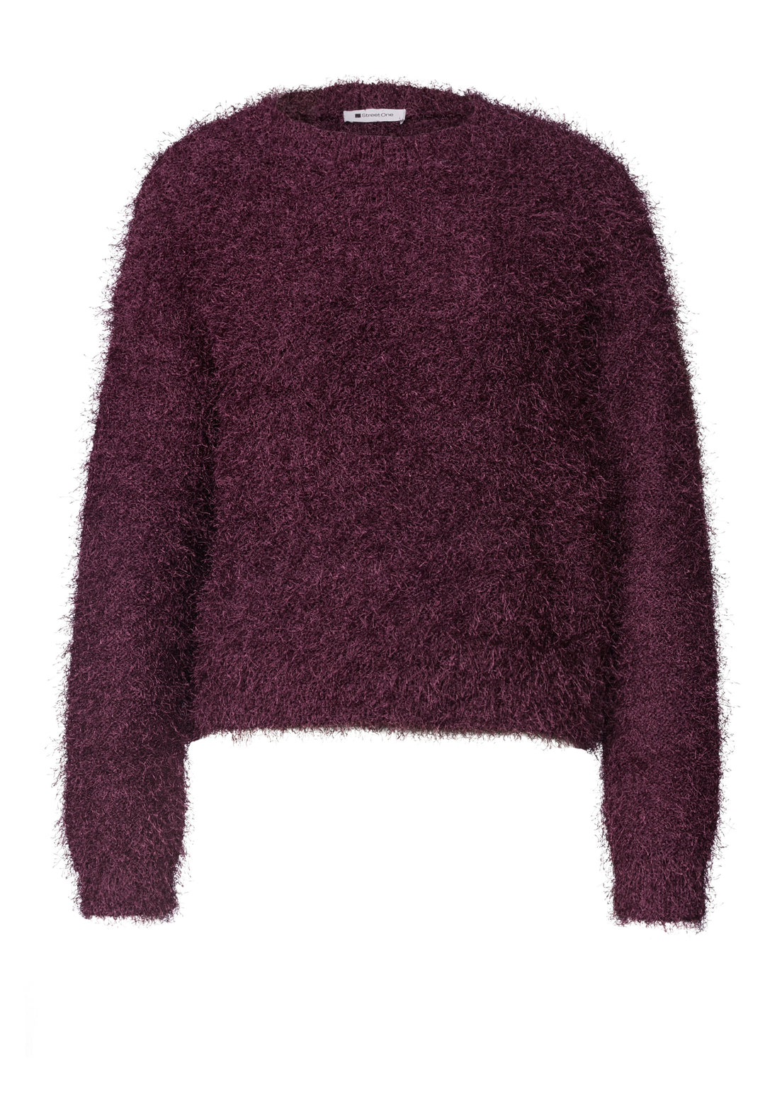 rounded neck fringe sweater, rustic rouge 17820 Bild 1