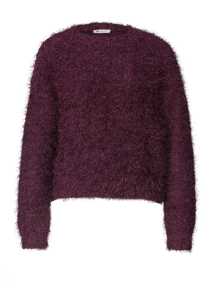 rounded neck fringe sweater, rustic rouge 17820 Bild 1