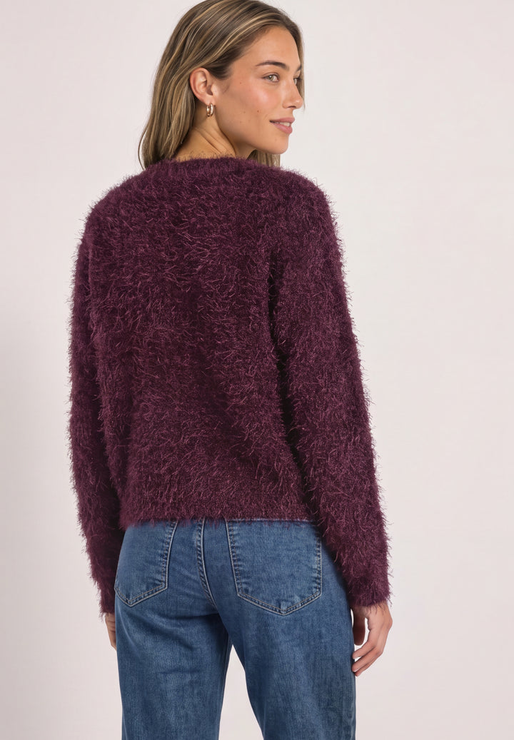 rounded neck fringe sweater, rustic rouge 17820 Bild 4
