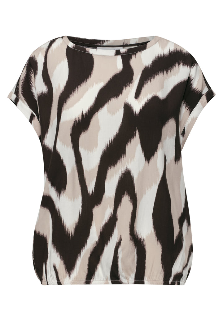 Roundneck shirtblouse w tape d, espresso brown 37276 Bild 1