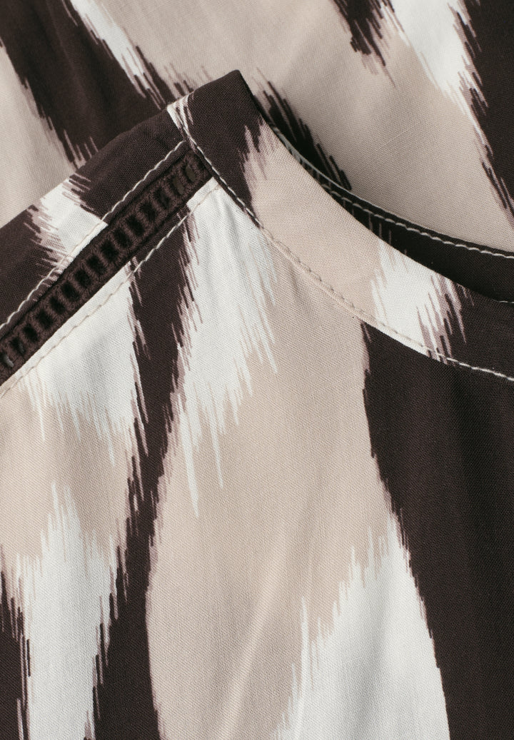 Roundneck shirtblouse w tape d, espresso brown 37276 Bild 2