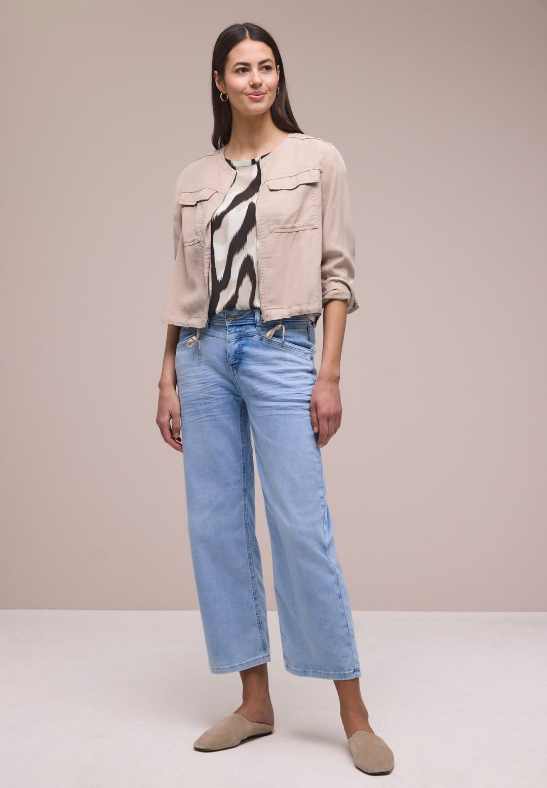 Roundneck shirtblouse w tape d, espresso brown 37276 Bild 7
