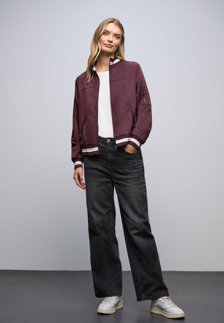 Satin Bomber Blouson Jkt w. Kn, jazz berry 17151 Bild 5