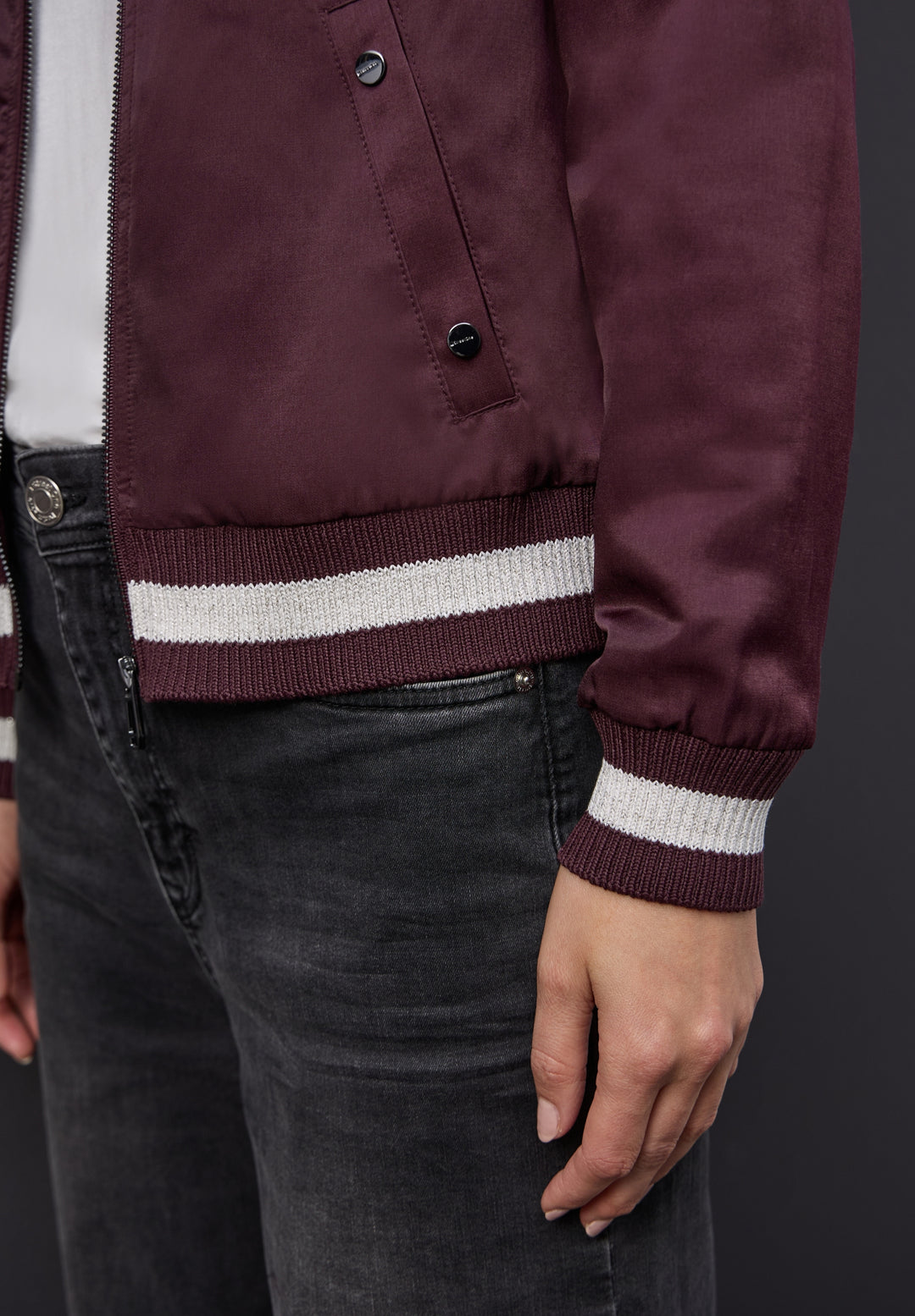 Satin Bomber Blouson Jkt w. Kn, jazz berry 17151 Bild 6