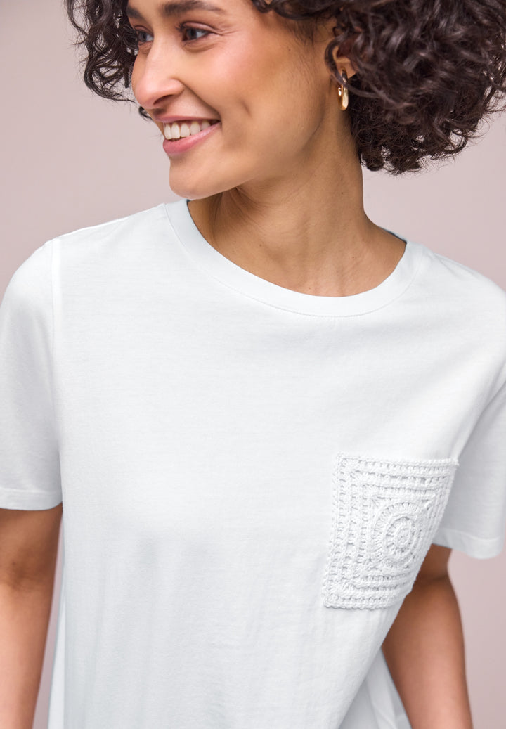 shirt w.crochet pocket, off white 10108 Bild 3