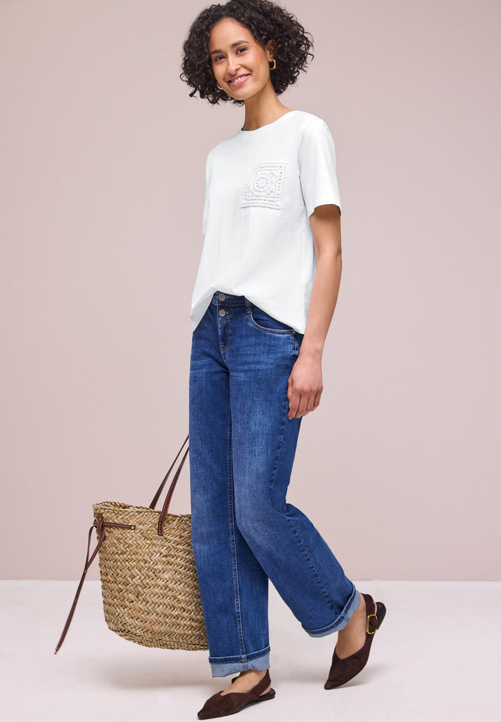 shirt w.crochet pocket, off white 10108 Bild 5
