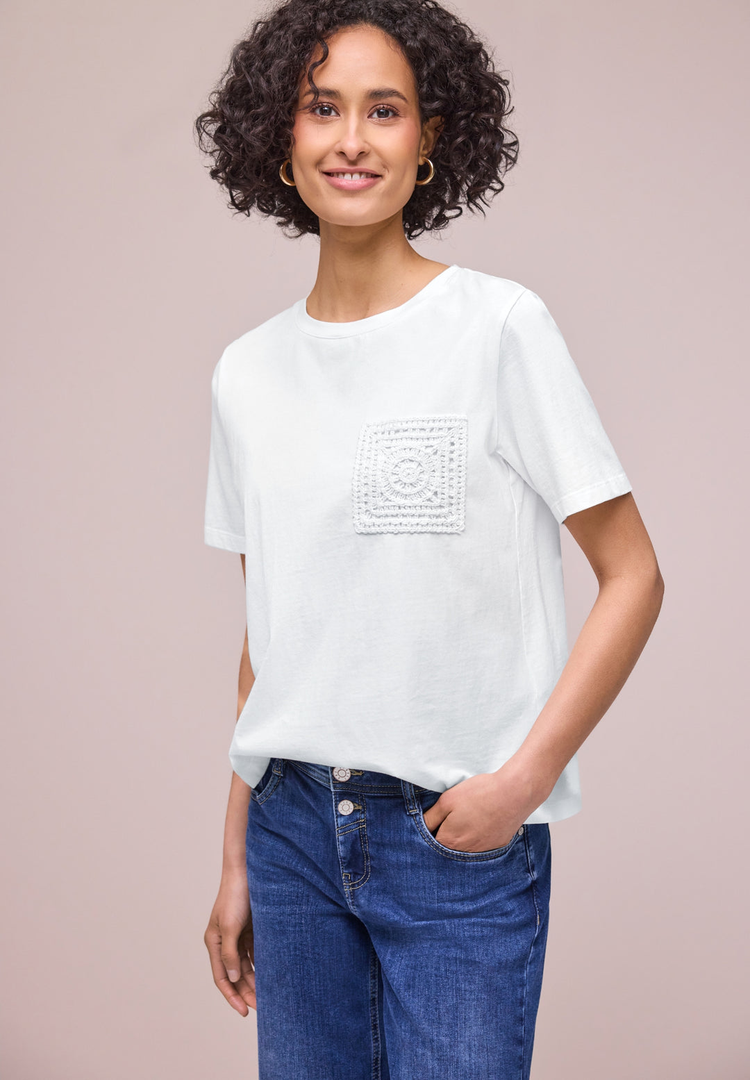 shirt w.crochet pocket, off white 10108 Bild 6