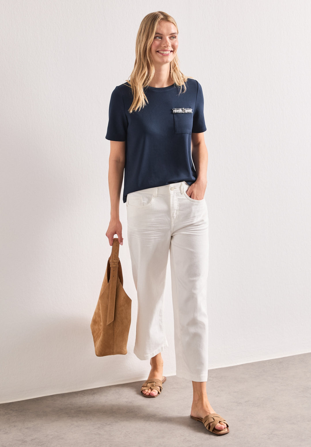 shirt w.deco tape at pocket, darkest blue 17915 Bild 5