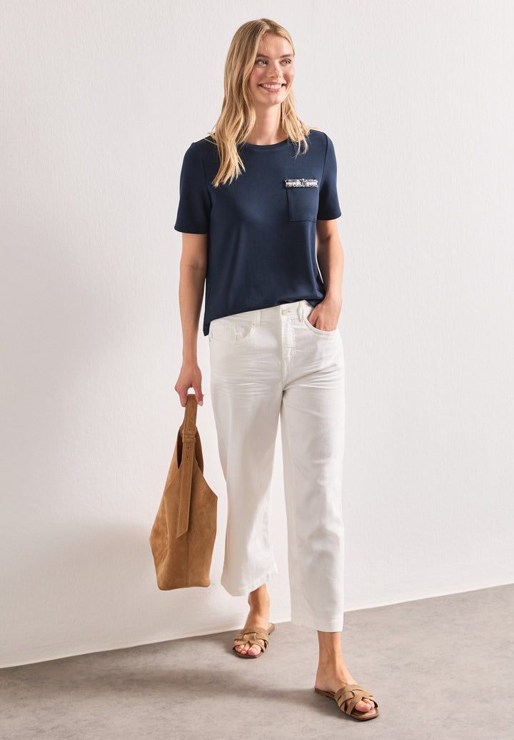 shirt w.deco tape at pocket, darkest blue 17915 Bild 5