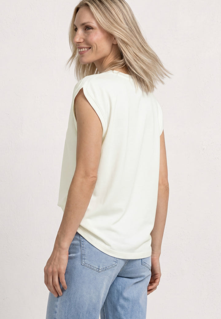 shirt w.pleated shoulder, off white 10108 Bild 4