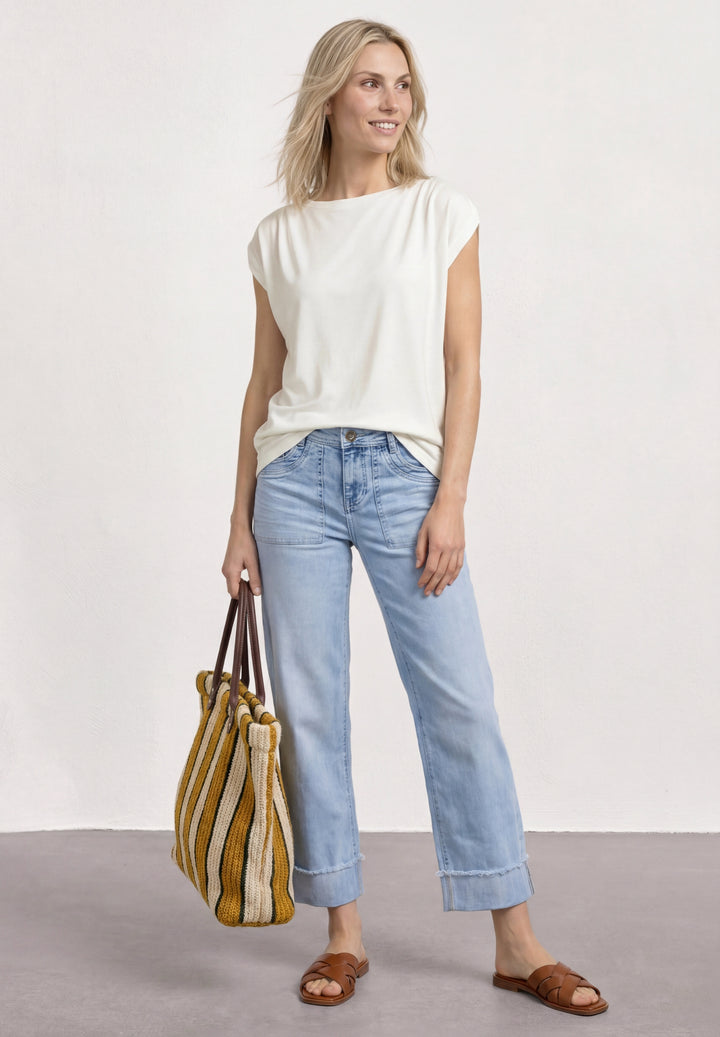 shirt w.pleated shoulder, off white 10108 Bild 5