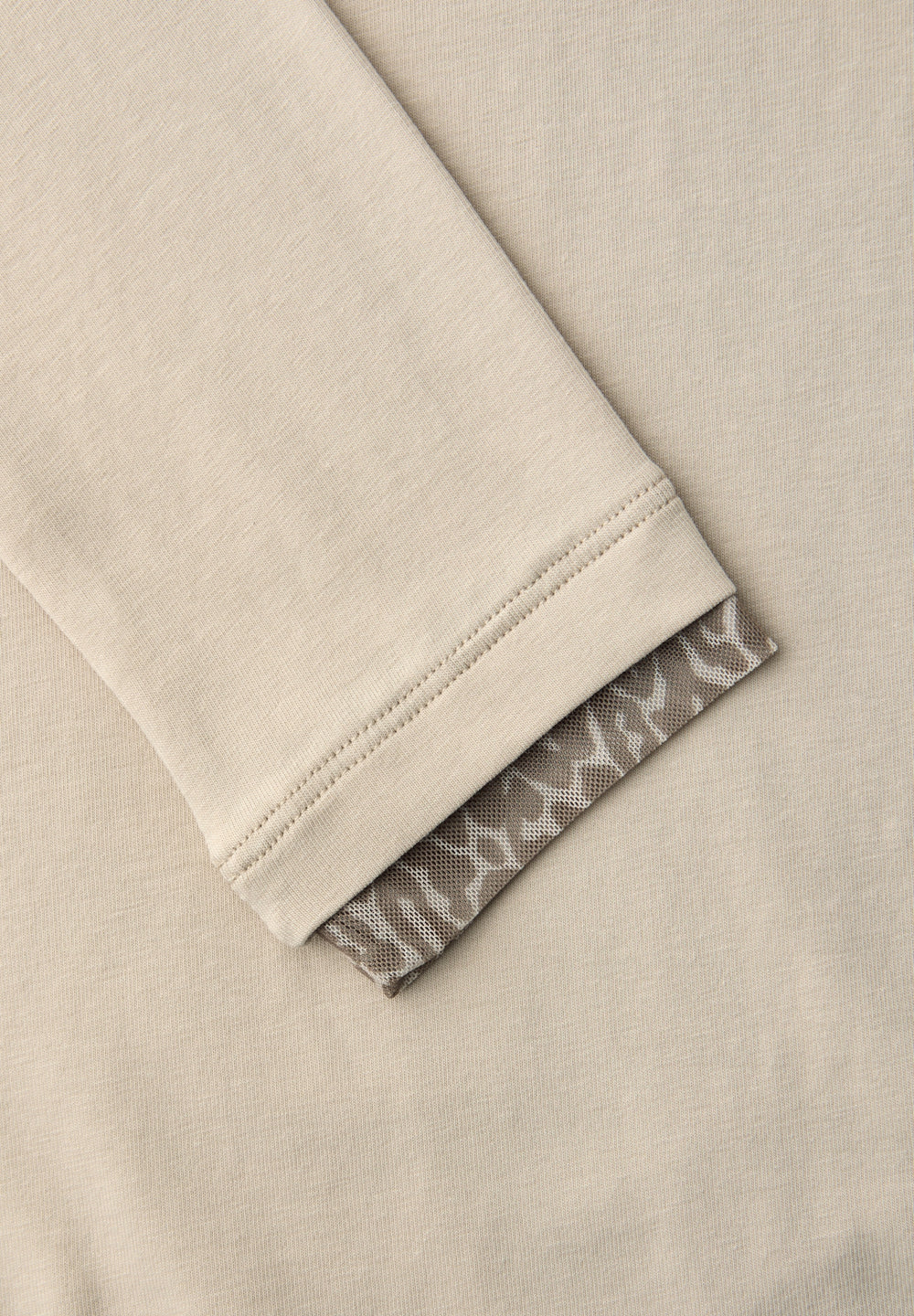 shirt w.printed mesh cuffs, cotton beige 16667 Bild 2