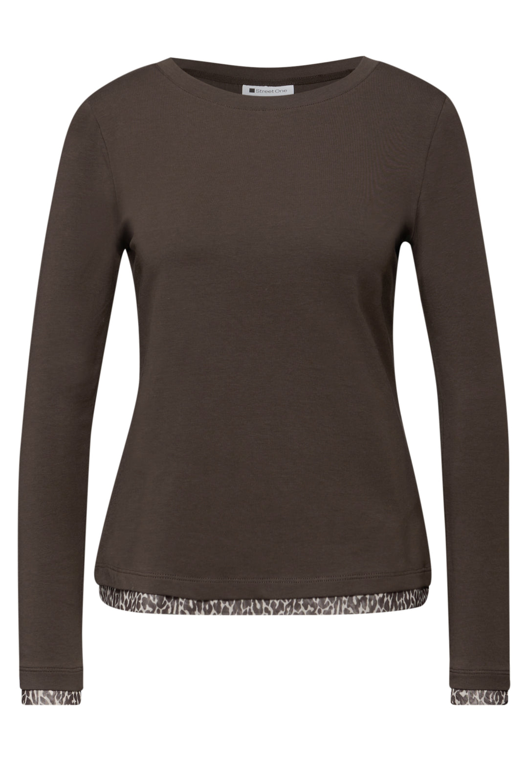 shirt w.printed mesh cuffs, molten earth 17516 Bild 1