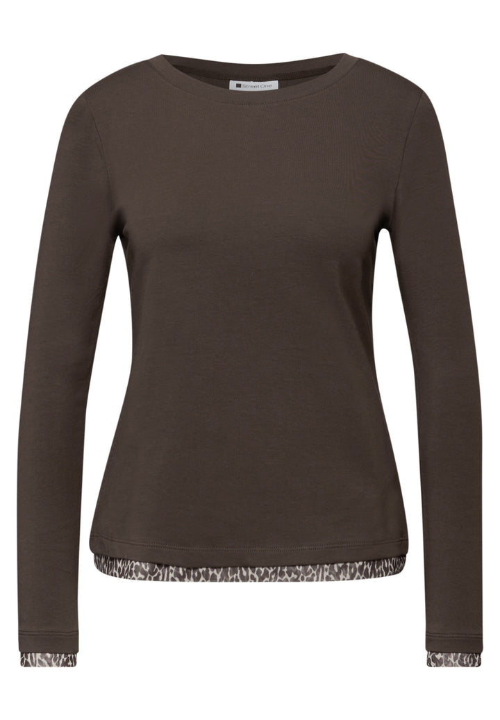 shirt w.printed mesh cuffs, molten earth 17516 Bild 1
