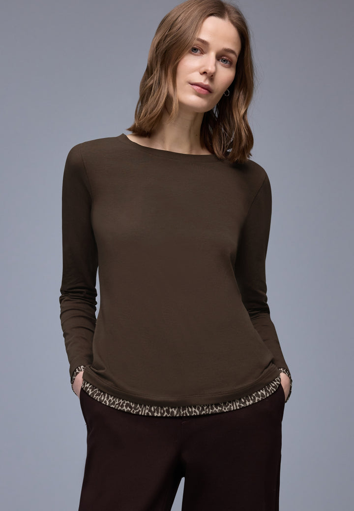 shirt w.printed mesh cuffs, molten earth 17516 Bild 3