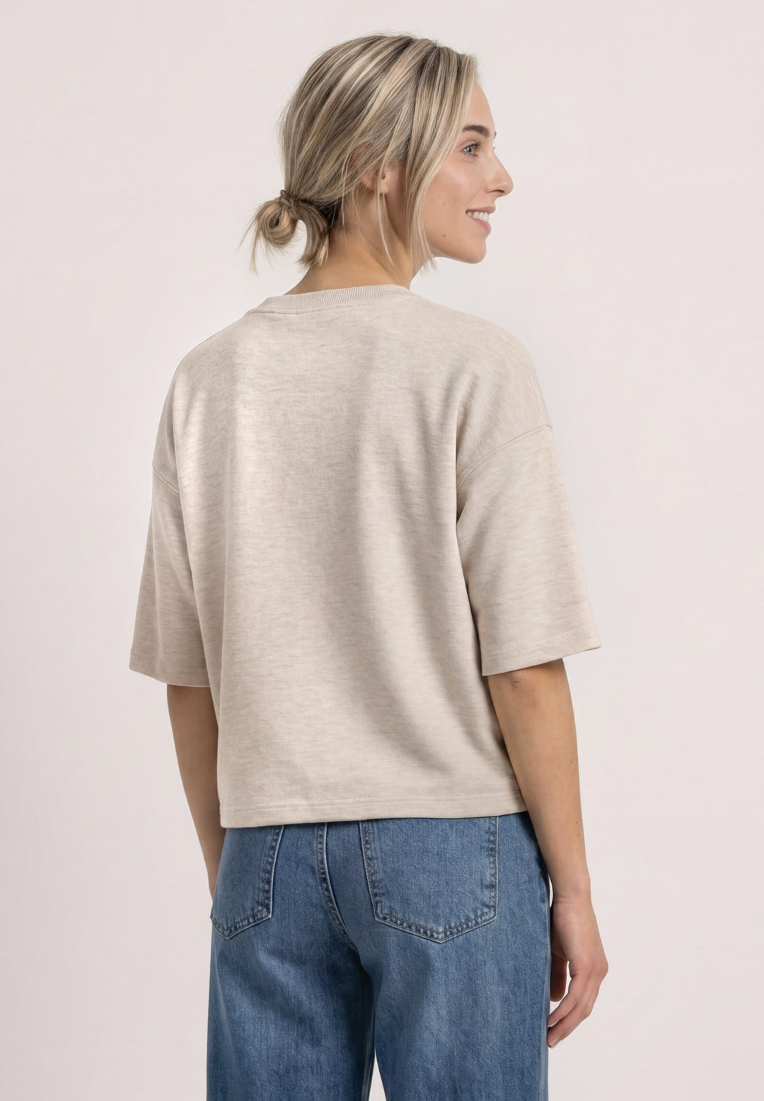 Short Boxy Crewneck, clay sand mel. 28039 Bild 4