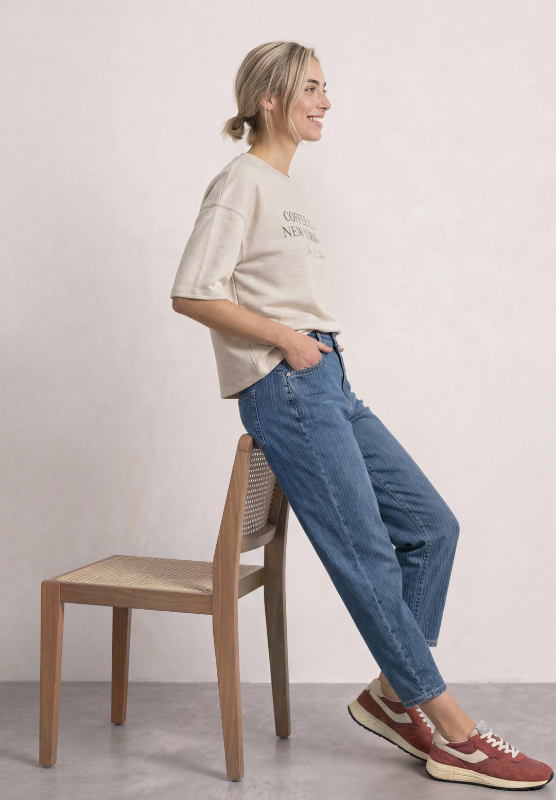 Short Boxy Crewneck, clay sand mel. 28039 Bild 5