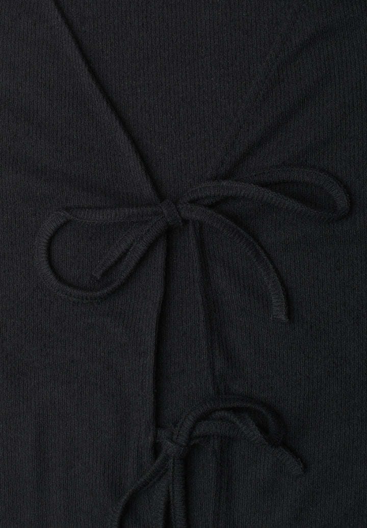 short knit look jacket w.strin, Black 10001 Bild 2
