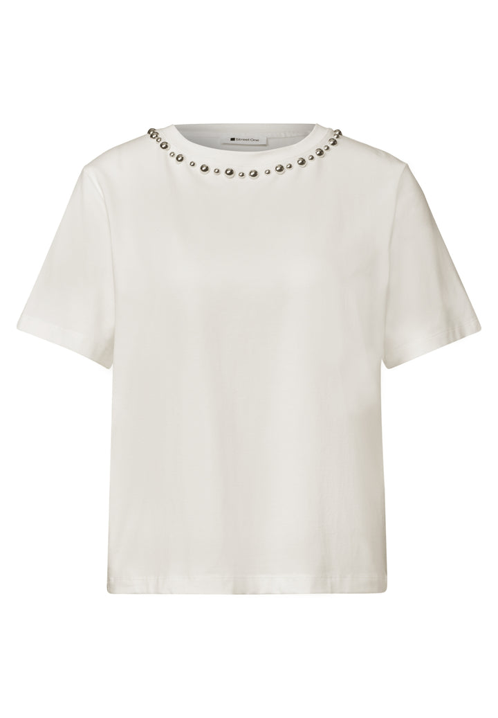 short shirt w.deco neck, off white 10108 Bild 1