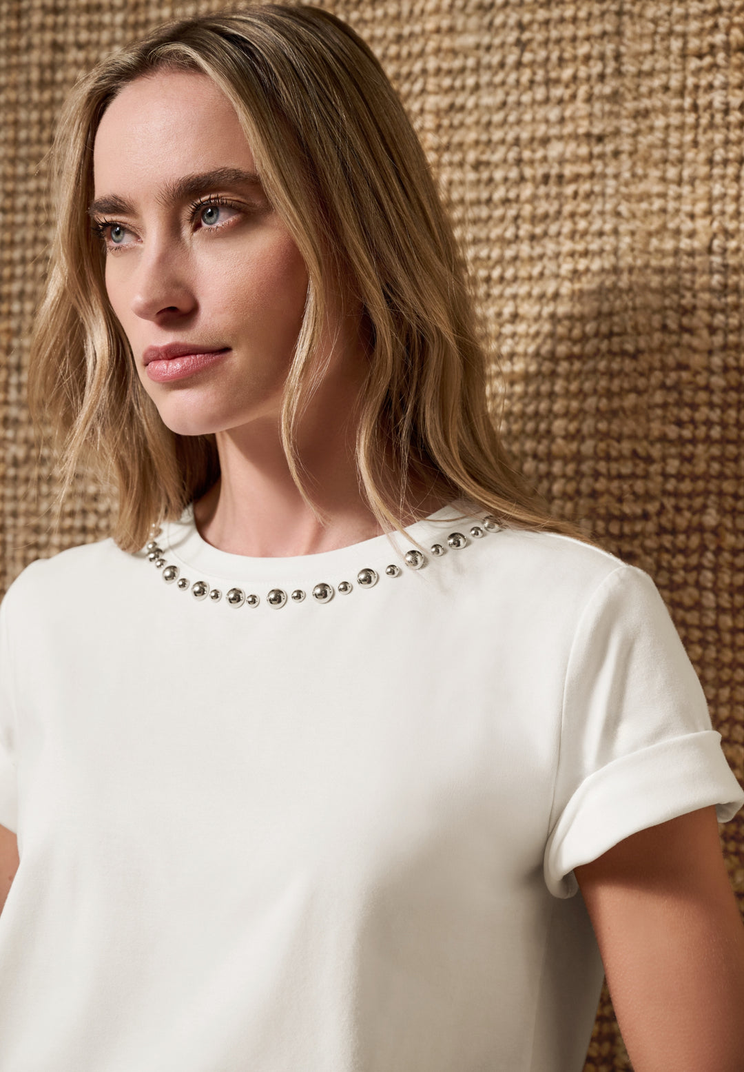 short shirt w.deco neck, off white 10108 Bild 6