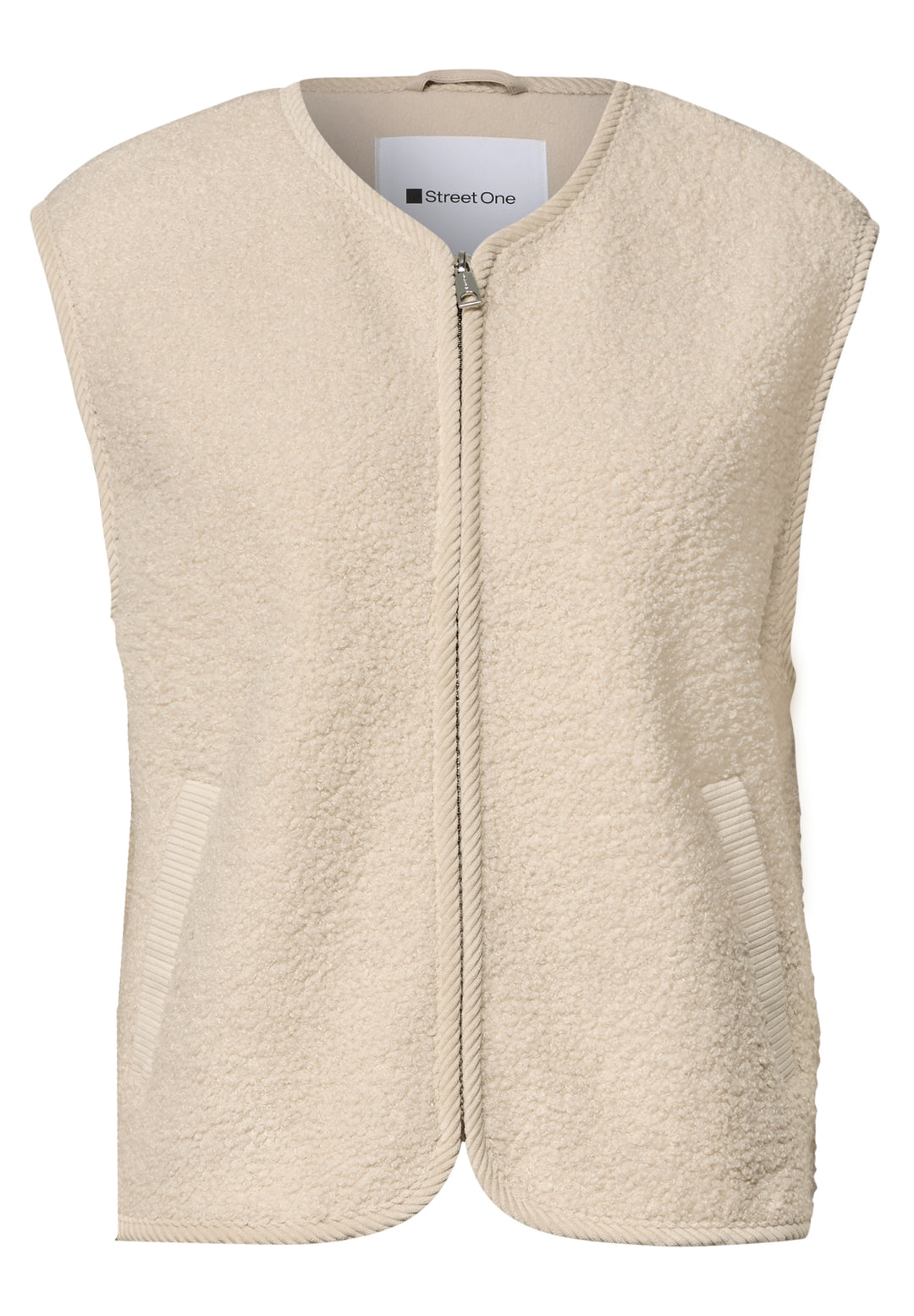 Short Teddy Vest w. Corduroy D, soft fawn beige 17185 Bild 1