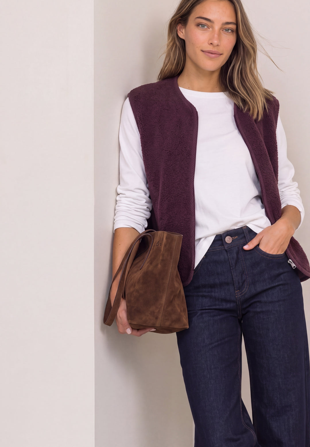 Short Teddy Vest w. Corduroy D, rustic rouge 17820 Bild 3