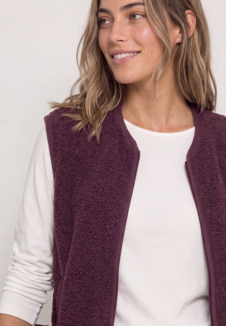 Short Teddy Vest w. Corduroy D, rustic rouge 17820 Bild 6