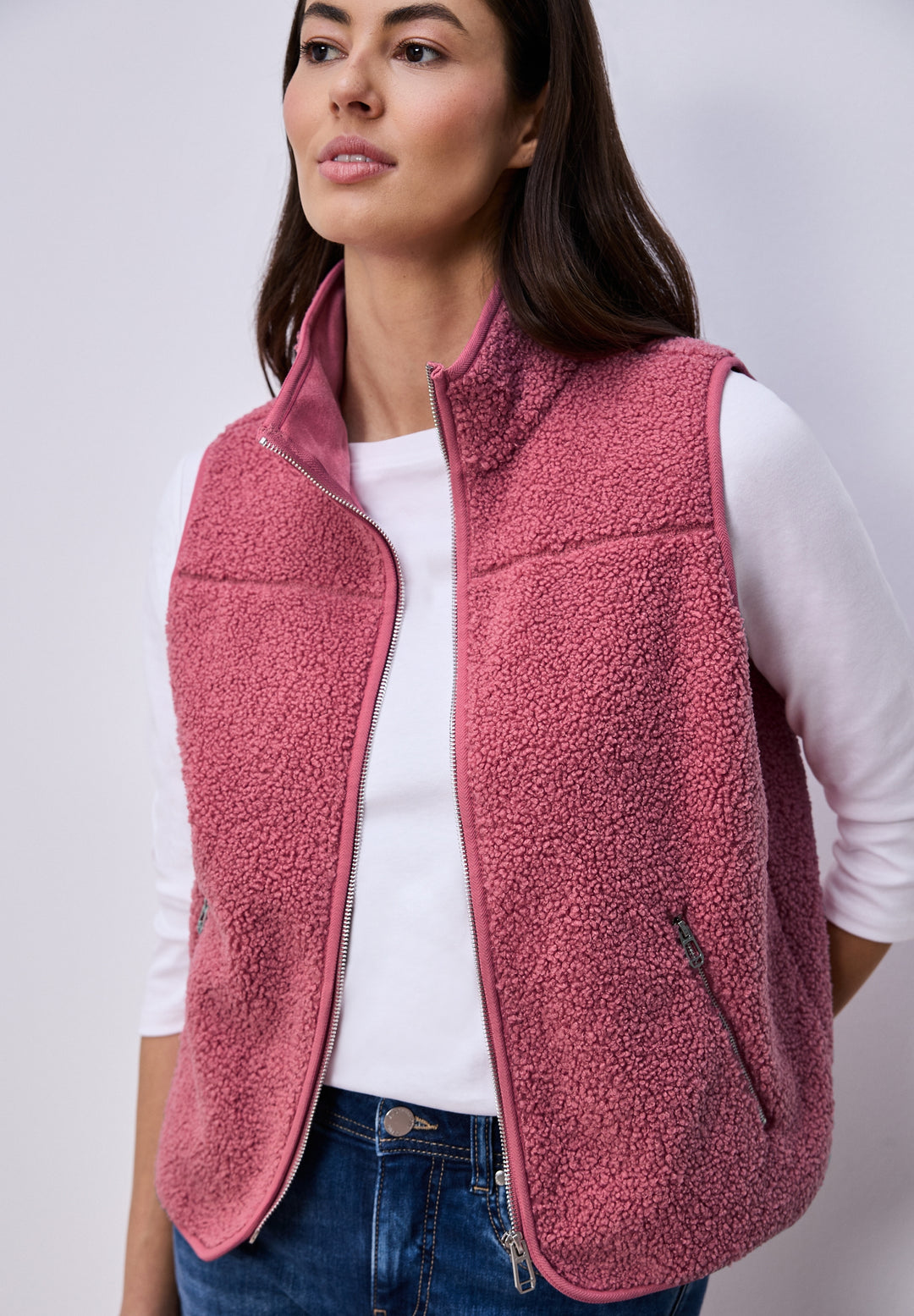 Short Teddy Vest w. Stand-Up C, desert berry 16615 Bild 3