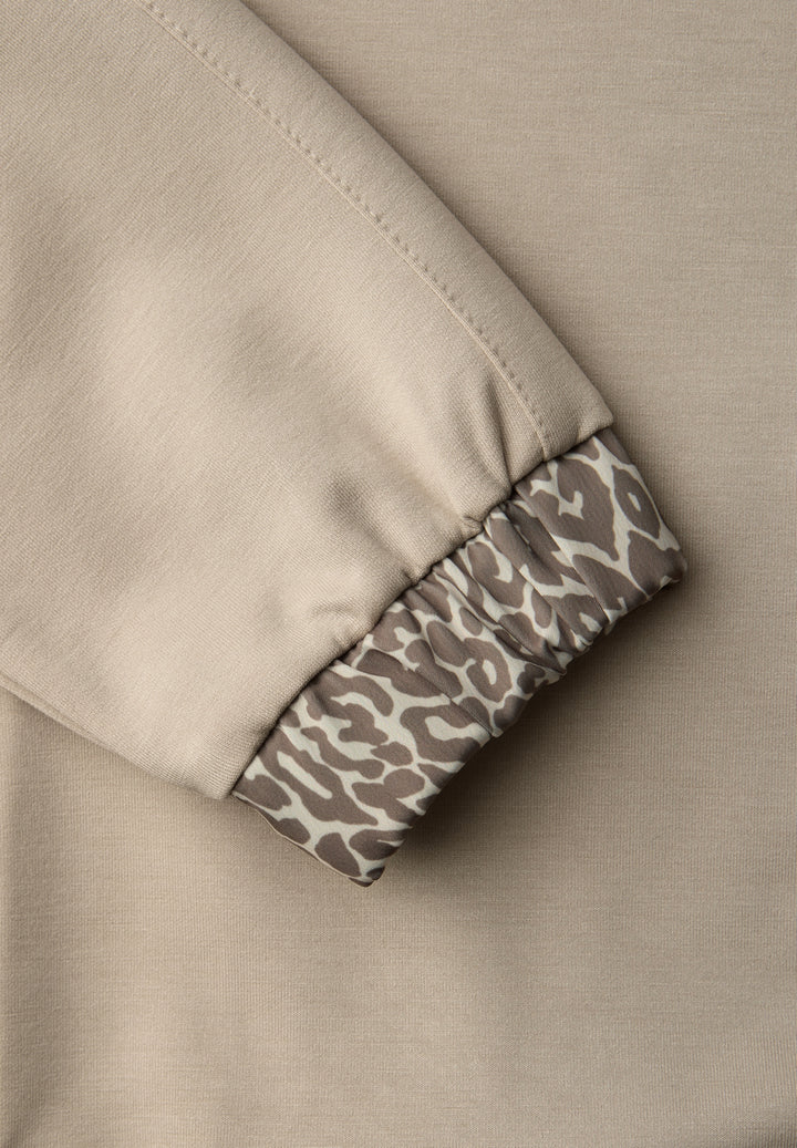 silk look hoody jacket w.print, cotton beige 16667 Bild 2