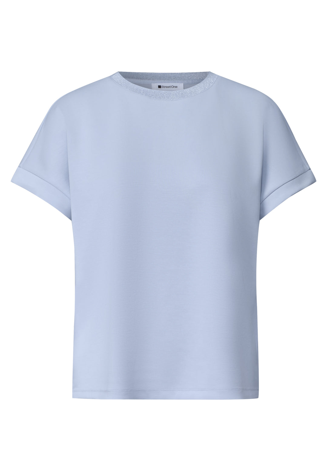 silk look shirt w.shiny collar, whispery blue 17914 Bild 1