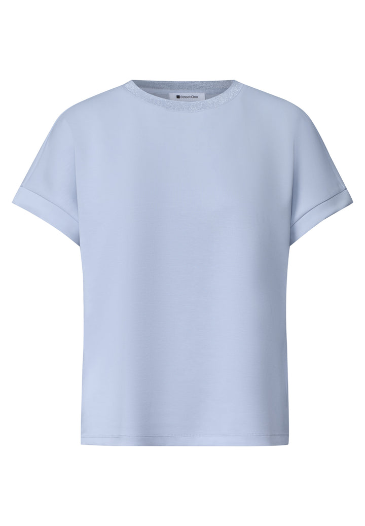 silk look shirt w.shiny collar, whispery blue 17914 Bild 1