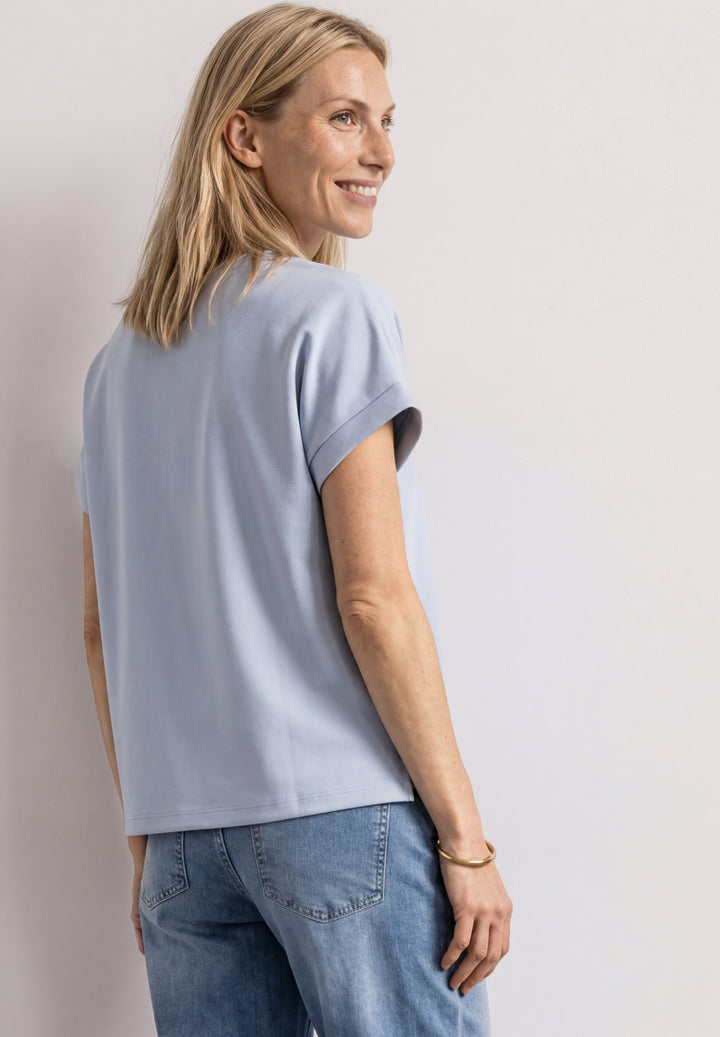 silk look shirt w.shiny collar, whispery blue 17914 Bild 4