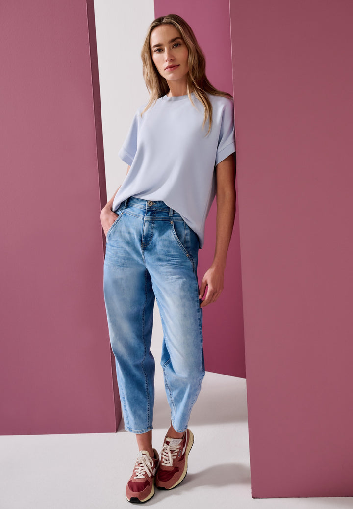 silk look shirt w.shiny collar, whispery blue 17914 Bild 5